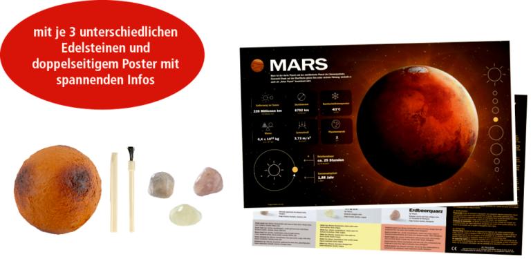 Mars - Edelstein-Ausgrabungsset Planet - Wild+Cool - Die Spiegelburg