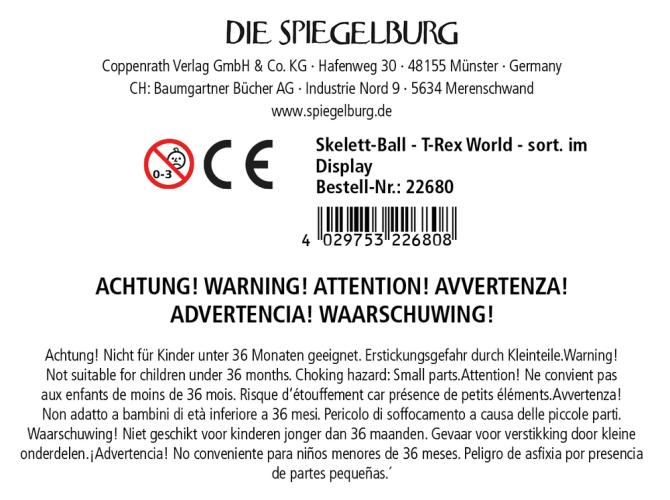Skelett-Ball - T-Rex World - Die Spiegelburg