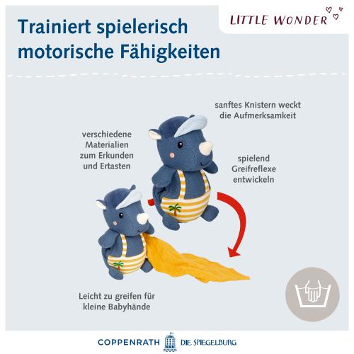 Preview: Kuscheltier mit Schnuffeltuch Nashorn - Little Wonder - Die Spiegelburg