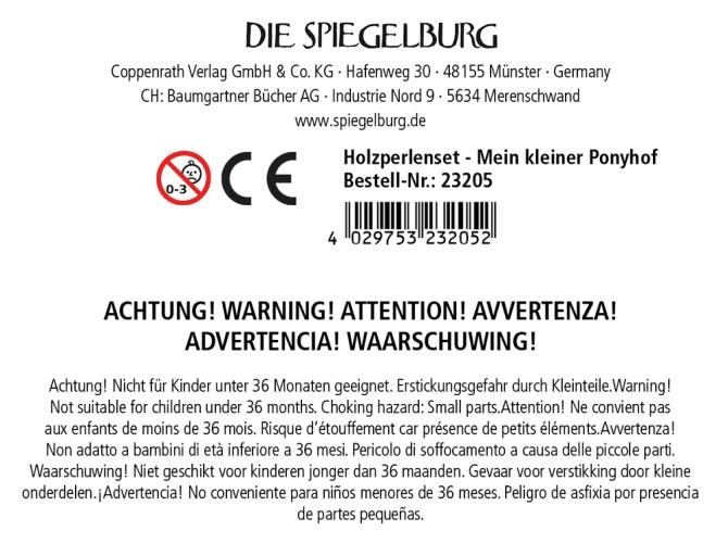 Preview: Holzperlenset in ponyförmiger Schale - Mein kleiner Ponyhof - Die Spiegelburg