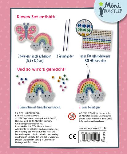 Mein kleines Bastelset: Diamond-Anhänger - Schmetterling / Regenbogen - Die Spiegelburg