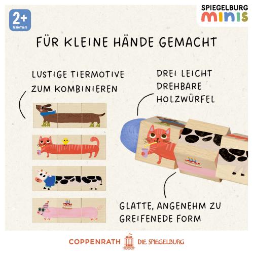 Preview: Holz-Dreh-Puzzle mit 4 Tieren - Spiegelburg minis - Die Spiegelburg