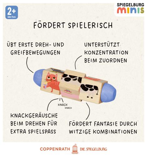 Preview: Holz-Dreh-Puzzle mit 4 Tieren - Spiegelburg minis - Die Spiegelburg