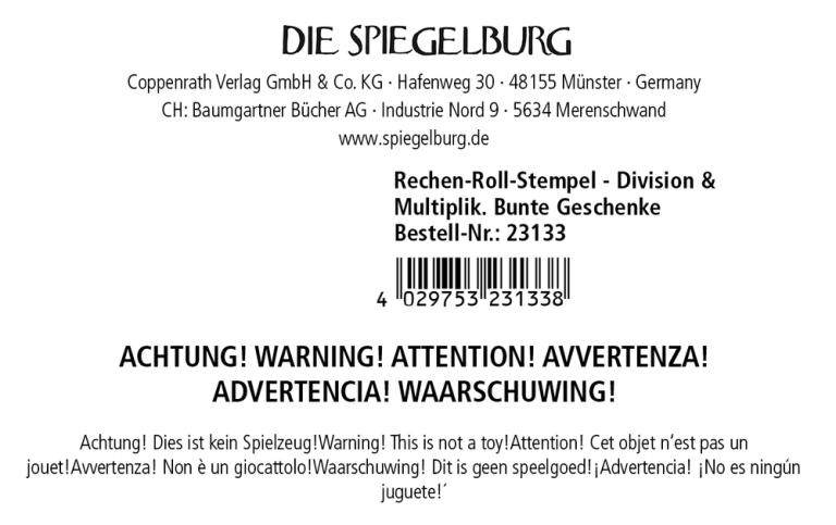 Rechen-Roll-Stempel - Division & Multiplikation Bunte Geschenke - Die Spiegelburg