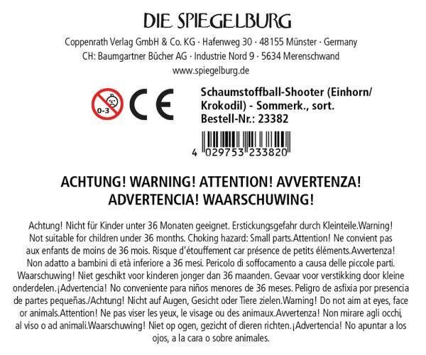 Preview: Schaumstoffball-Shooter Einhorn - Die Spiegelburg