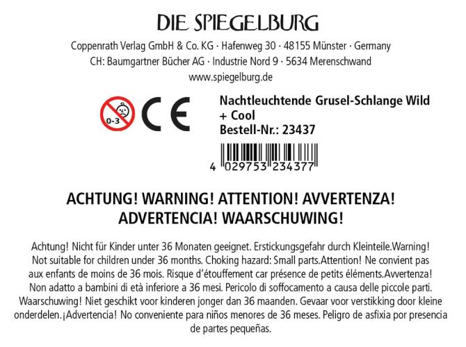 Preview: Nachtleuchtende Grusel-Schlange - Wild+Cool - Die Spiegelburg