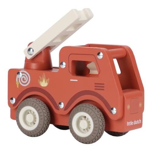 Preview: Little Dutch - Holzfeuerwehrwagen – Rot