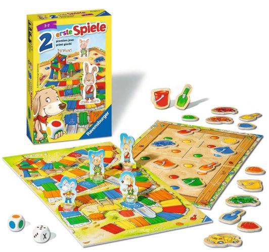 Ravensburger  - Zwei erste Spiele, Mitbringspiel für 2-4 Spieler, Kinderspiel ab 3 Jahren