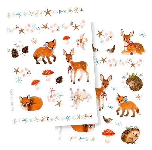 Preview: Tattoos - Wintertiere im Weihnachtswald - Die Spiegelburg