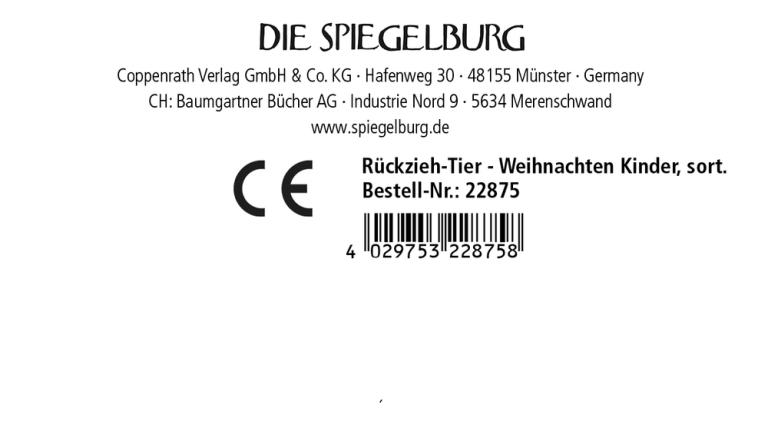 Rückzieh-Tier - Wintertiere im Weihnachtswald - Die Spiegelburg