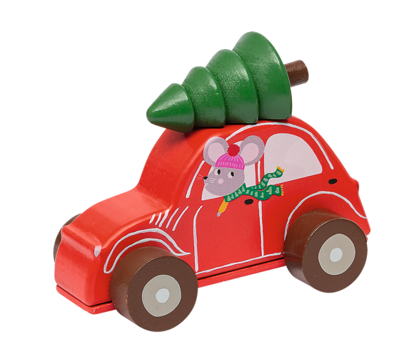 moses - Holz-Weihnachtsflitzer rot