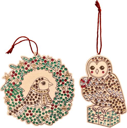 Diamond Painting Holzanhänger Vögel (Weihnachten) - Die Spiegelburg