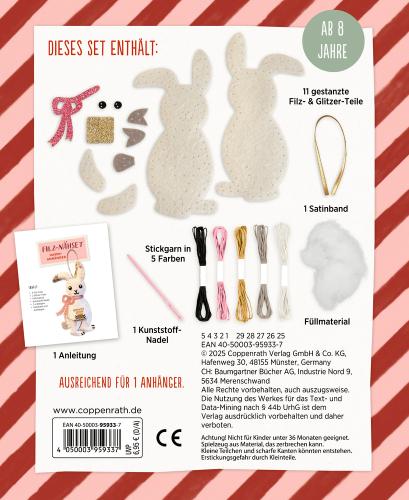 Filz-Nähset: Hase- Anhänger (Weihnachten) - Die Spiegelburg