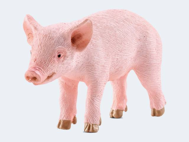 Schleich 13290 – Ferkel Fressend, Handbemalt, Naturgetreu, Für Kinder Ab 3 Jahren