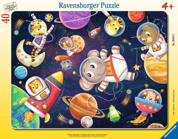 Ravensburger Kinderpuzzle - Tierische Astronauten - 30-48 Teile Rahmenpuzzle