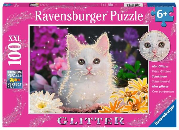 Ravensburger - Puzzle - Glitzerkatze - 100 Teile XXL