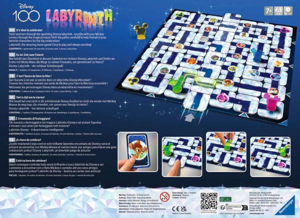 Ravensburger  - Disney 100 Labyrinth -  mit den beliebtesten Disney Charakteren