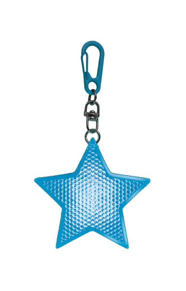 moses - Leuchtender LED-Stern mit Karabiner blau