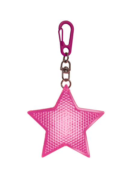 moses - Leuchtender LED-Stern mit Karabiner pink