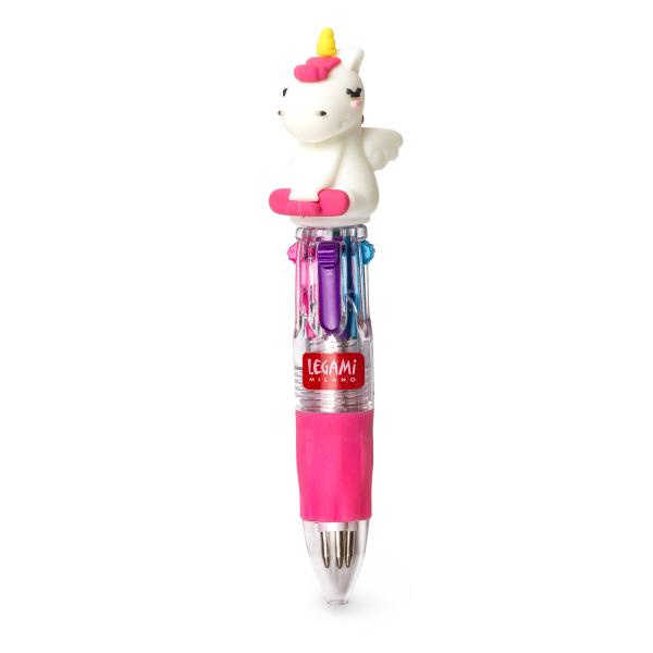 Mini-Kugelschreiber mit 4 Farben - Mini Magic Rainbow EINHORN - LEGAMI