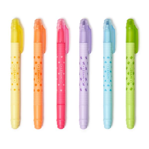 Set mit 6 löschbaren Textmarkern - Magic Highlighters - LEGAMI