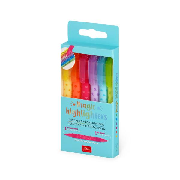 Set mit 6 löschbaren Textmarkern - Magic Highlighters - LEGAMI