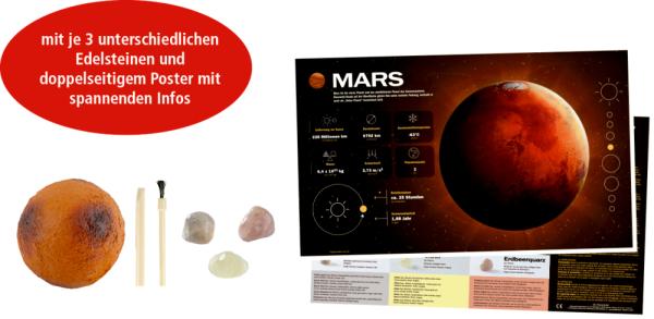 Mars - Edelstein-Ausgrabungsset Planet - Wild+Cool - Die Spiegelburg