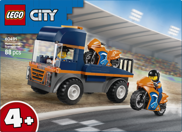 LEGO City - Motorradtransporter, Spielzeug LKW und 2 Minifiguren