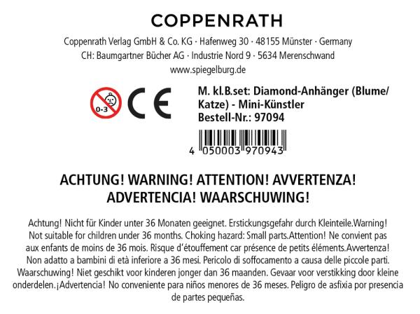 Mein kleines Bastelset: Diamond-Anhänger - Blume / Katze - Die Spiegelburg