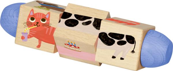 Holz-Dreh-Puzzle mit 4 Tieren - Spiegelburg minis - Die Spiegelburg