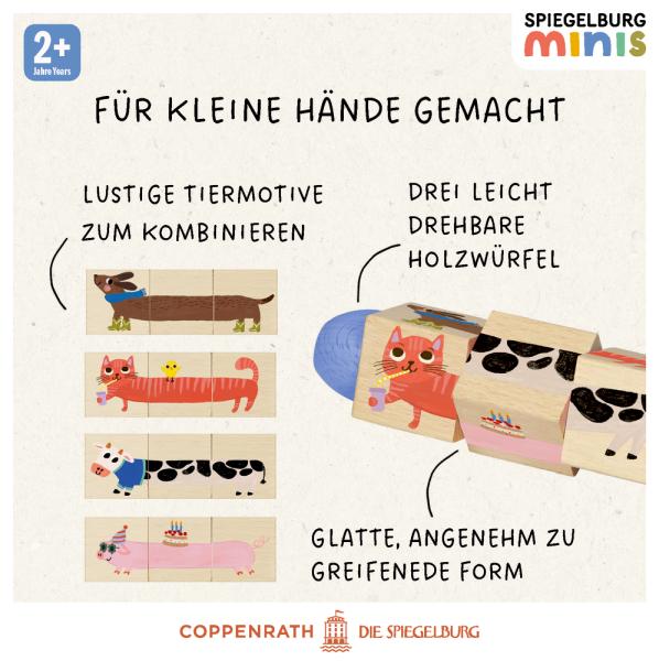 Holz-Dreh-Puzzle mit 4 Tieren - Spiegelburg minis - Die Spiegelburg