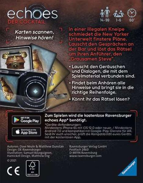 Ravensburger echoes Der Cocktail - Audio Mystery Erlebnis-Spiel