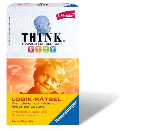 Ravensburger  - Think Kids Logik-Rätsel, Mitbringspiel für 1 Spieler, ab 8-99 Jahren