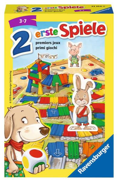 Ravensburger  - Zwei erste Spiele, Mitbringspiel für 2-4 Spieler, Kinderspiel ab 3 Jahren