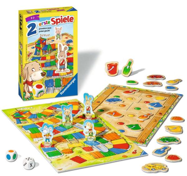 Ravensburger  - Zwei erste Spiele, Mitbringspiel für 2-4 Spieler, Kinderspiel ab 3 Jahren