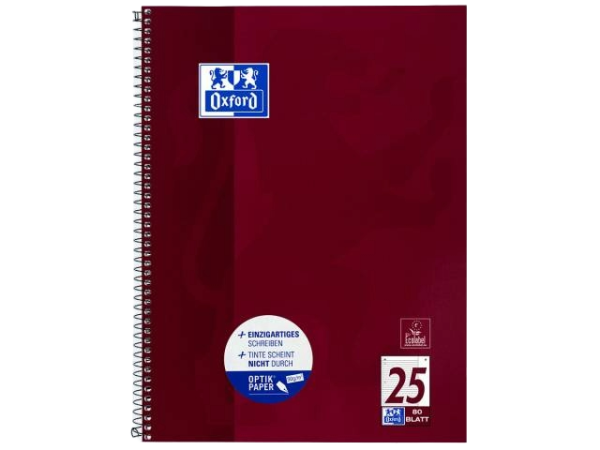 Collegeblock A4 +/80 Blatt Lin25 90g liniert mit Rand rechts Oxford