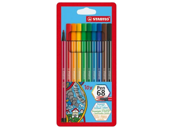 10 Stabilo Pen 68 i Etui