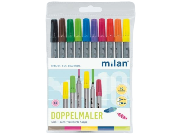 Doppelmaler Milan  Dick und dünn Etui mit 10 tollen Farben