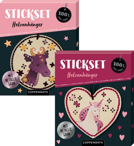 Sticken auf Holzanhänger (Drache oder Einhorn) - 100% selbst gemacht - Die Spiegelburg