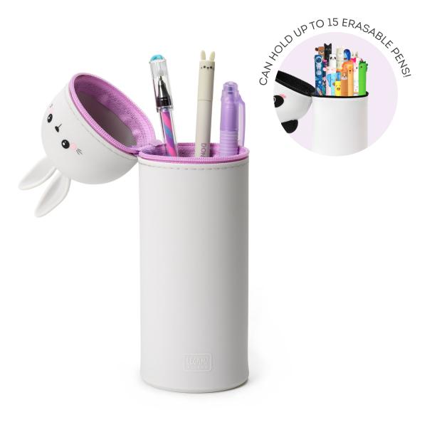 2-in-1-Federmäppchen aus Silikon - Kawaii Hase - LEGAMI