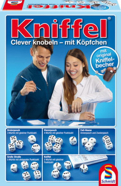 Familienspiele Kniffel® mit Lederwürfelbecher