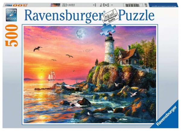 Ravensburger Puzzle 16581 - Leuchtturm am Abend