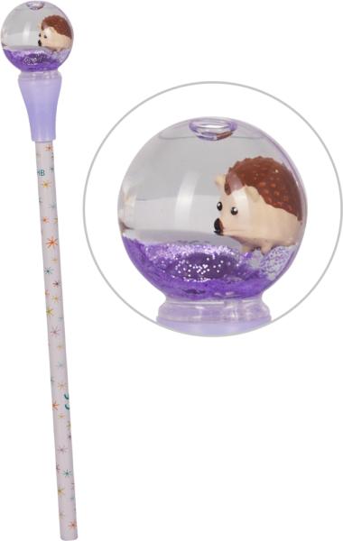 Bleistift mit Schneekugel-Topper - Wintertiere im Weihnachtswald - Die Spiegelburg