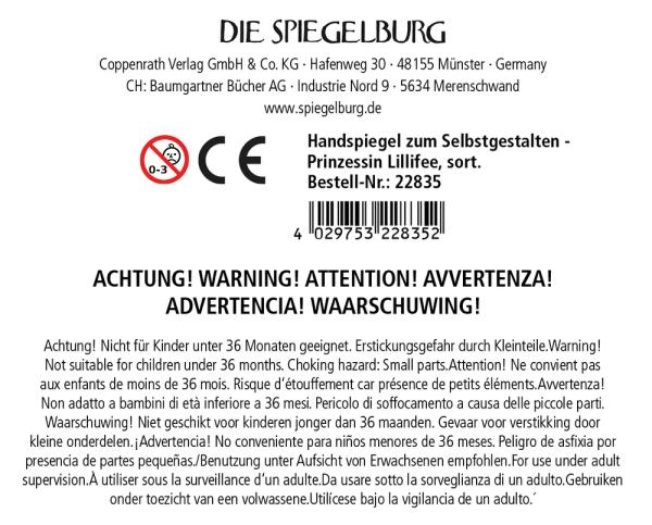 Handspiegel zum Selbstgestalten - Prinzessin Lillifee - Die Spiegelburg