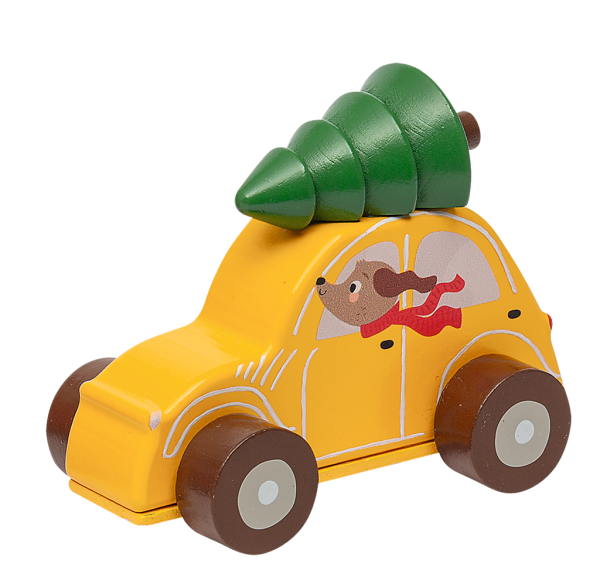moses - Holz-Weihnachtsflitzer gelb