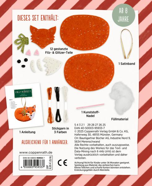 Filz-Nähset: Fuchs- Anhänger (Weihnachten) - Die Spiegelburg