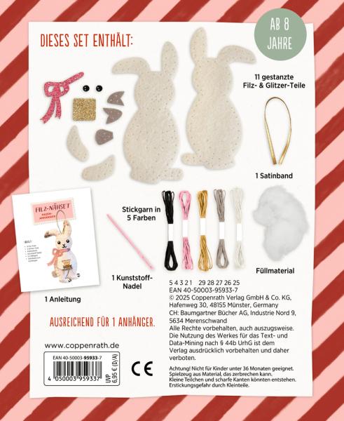 Filz-Nähset: Hase- Anhänger (Weihnachten) - Die Spiegelburg
