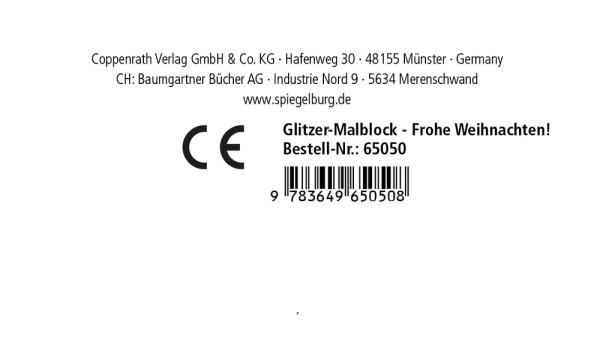 Glitzer-Malblock: Frohe Weihnachten! - Die Spiegelburg